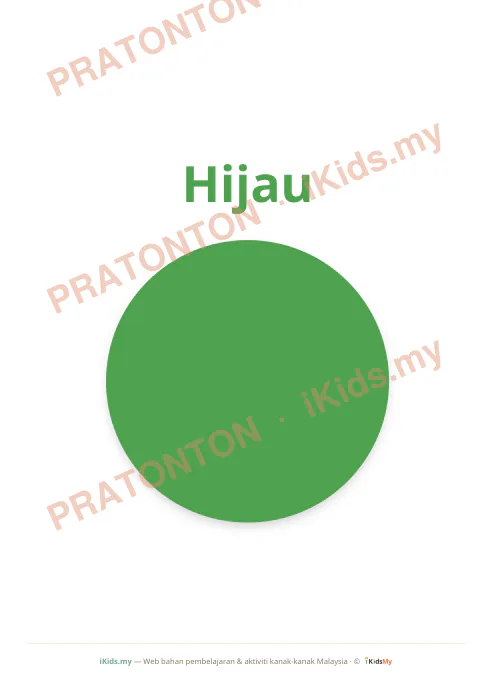 Pratonton muka 4 lembaran Kad Warna (Flashcard Besar) — Bahasa Melayu Anak Istimewa