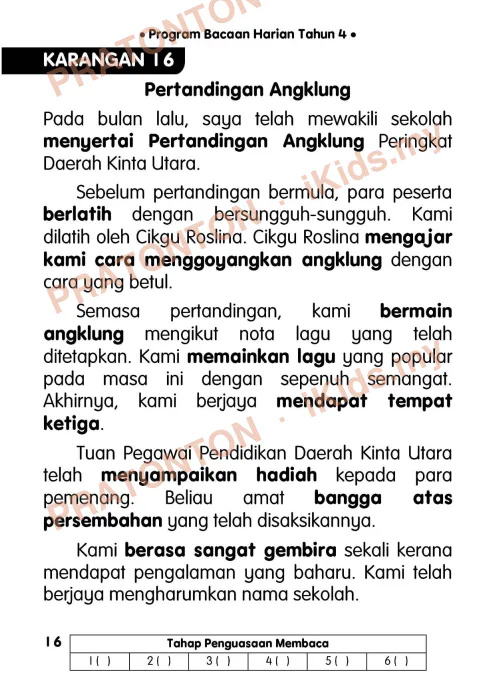 Pratonton muka 20 lembaran Karangan Bahasa Melayu — Bahasa Melayu Tahun 4