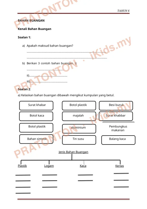 Pratonton muka 39 lembaran Kemahiran Proses Sains Tahun 6 — Modul Latihan — Sains Tahun 6