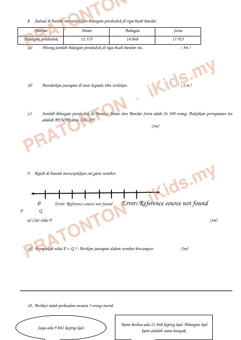 Pratonton muka 4 lembaran Latihan Matematik — Matematik Tahun 4
