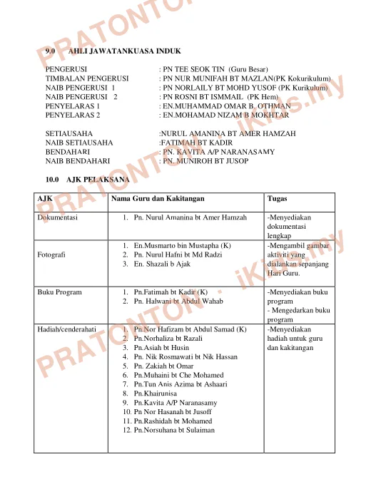 Pratonton muka 3 lembaran KERTAS KERJA HARI GURU — Matematik Tahun 1