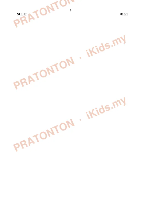 Pratonton muka 7 lembaran Kertas Peperiksaan Matematik Tahun 5 — Kertas 1 (Set B) — Matematik Tahun 5