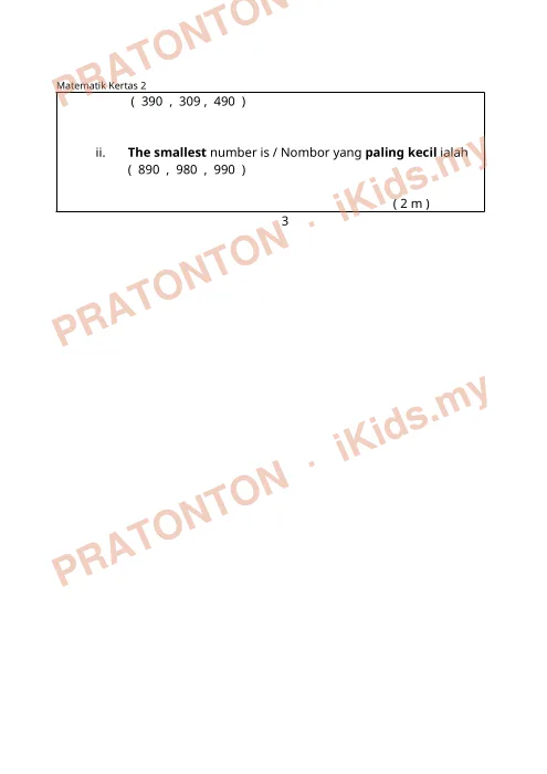 Pratonton muka 5 lembaran Kertas Soalan Matematik 18 — Matematik Tahun 2