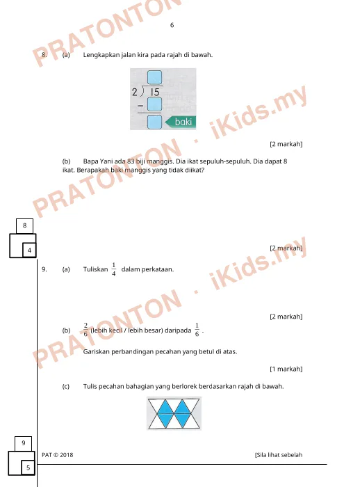 Pratonton muka 6 lembaran Kertas Soalan Matematik 24 — Matematik Tahun 2