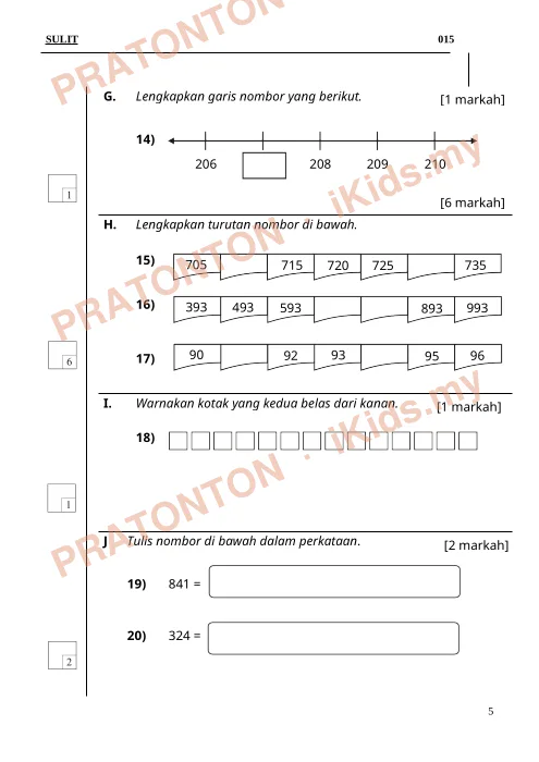 Pratonton muka 5 lembaran Kertas Soalan Matematik 28 — Matematik Tahun 2
