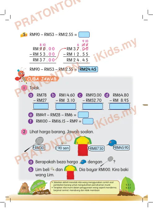 Pratonton muka 10 lembaran Kertas Soalan Matematik 31 — Matematik Tahun 2