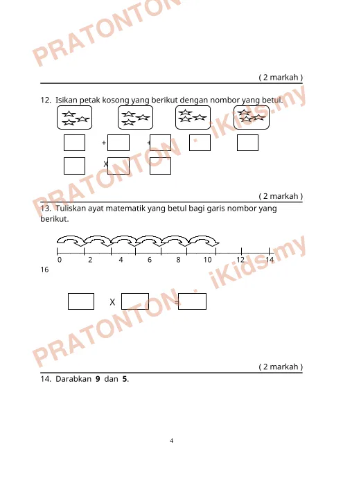 Pratonton muka 4 lembaran Kertas Soalan Matematik 5 — Matematik Tahun 2