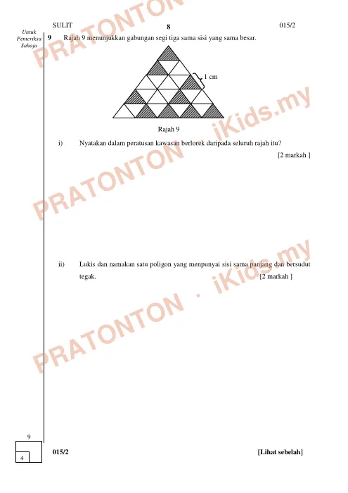 Pratonton muka 7 lembaran Kertas Ujian Matematik Tahun 5 — Kertas 2 (60 Markah) — Matematik Tahun 5