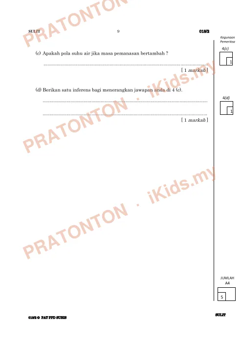 Pratonton muka 8 lembaran Kertas Ujian Sains Tahun 5 — Kertas 2 (40 Markah) — Sains Tahun 5