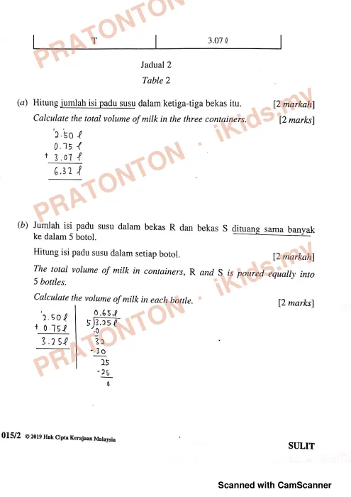 Pratonton muka 11 lembaran Kertas UPSR Sebenar 2019 — Matematik Kertas 2 (Berjawapan) — Matematik Tahun 6