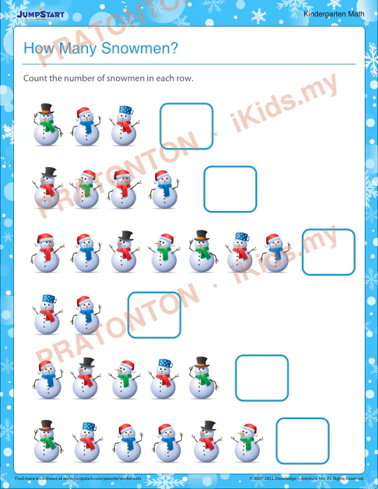 Pratonton muka 1 lembaran Kindergarten Math — Matematik Tahun 1