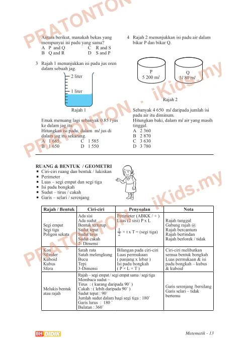 Pratonton muka 13 lembaran Klinik Matematik UPSR — Matematik Tahun 6