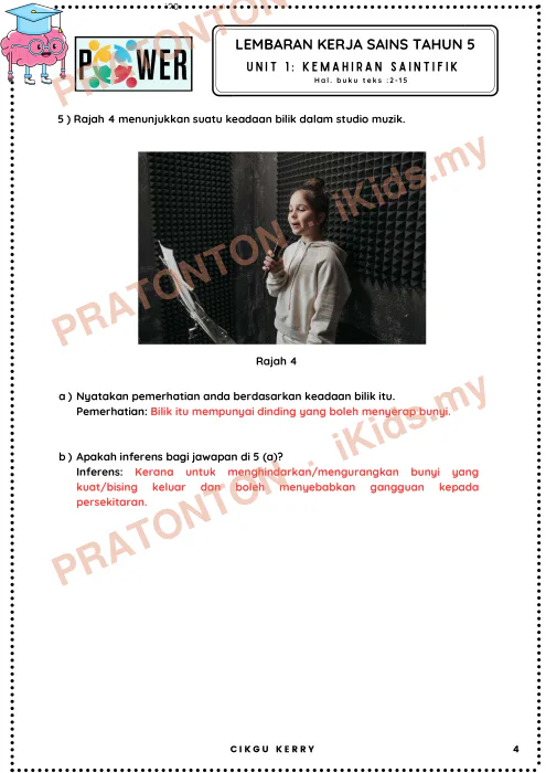 Pratonton muka 5 lembaran Koleksi Lembaran Kerja Kemahiran Proses Sains Tahun 5 — Sains Tahun 5