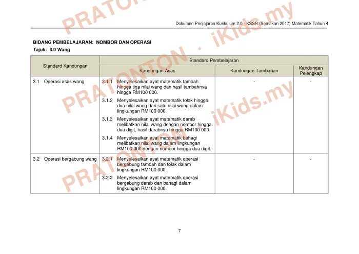 Pratonton muka 11 lembaran KSSR MATEMATIK TAHUN 4 DIJAJARKAN NEW — Matematik Tahun 4