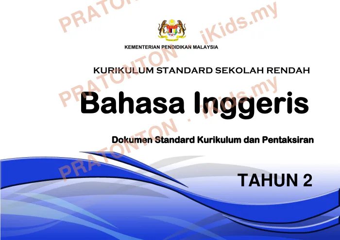 Pratonton muka 1 lembaran KURIKULUM STANDARD SEKOLAH RENDAH — Bahasa Inggeris Tahun 2