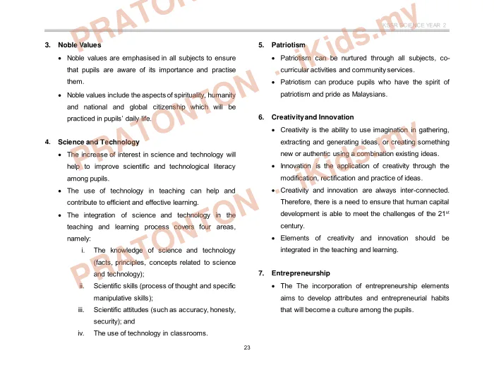 Pratonton muka 35 lembaran KURIKULUM STANDARD SEKOLAH RENDAH — Sains Tahun 2