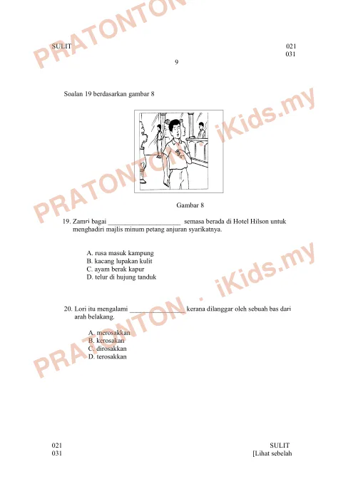 Pratonton muka 8 lembaran Latih Tubi Bahasa Melayu Tahun 5 — Modul 14: Pemahaman — Bahasa Melayu Tahun 5