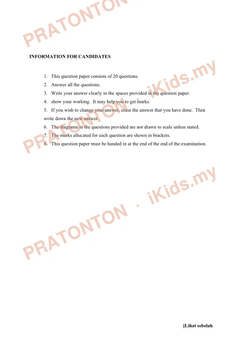 Pratonton muka 1 lembaran Latih Tubi Matematik Tahun 5 — Modul 3 (Bahasa Inggeris) — Matematik Tahun 5