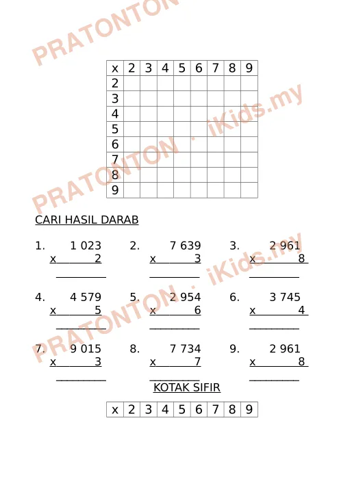Pratonton muka 2 lembaran Latih Tubi Matematik Tahun 5 — Modul 4: Penolakan — Matematik Tahun 5