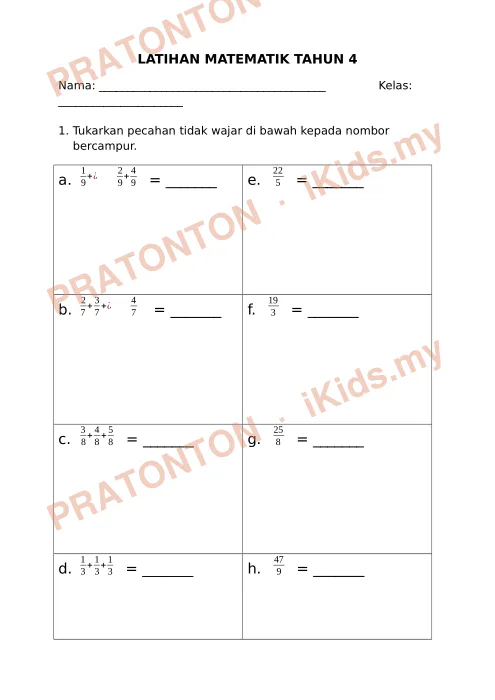 Pratonton muka 1 lembaran LATIH TUBI MODUL 5 1 — Matematik Tahun 4