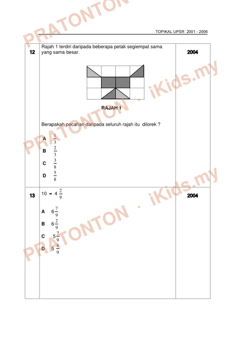 Pratonton muka 4 lembaran Latih Tubi Matematik — Modul 7 — Matematik Tahun 6