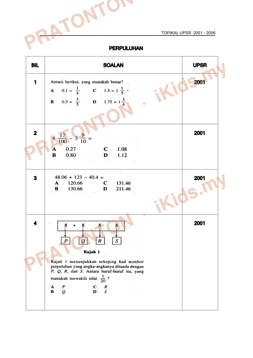 Pratonton muka 1 lembaran Latih Tubi Matematik — Modul 8 — Matematik Tahun 6