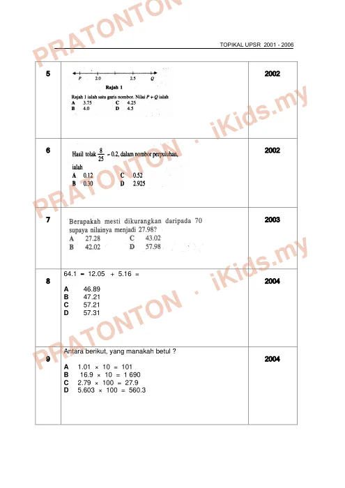 Pratonton muka 2 lembaran Latih Tubi Matematik — Modul 8 — Matematik Tahun 6