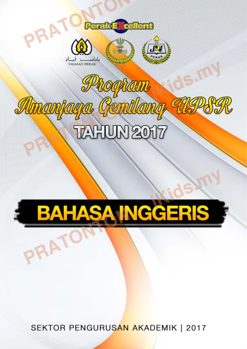 Pratonton muka 1 lembaran Latih Tubi UPSR 2017 — Bahasa Inggeris (Modul Lulus) — Bahasa Inggeris Tahun 6