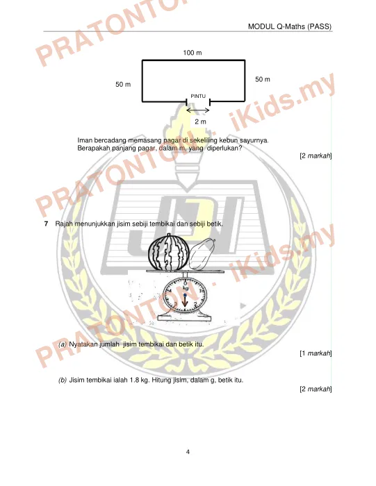 Pratonton muka 27 lembaran LATIH TUBI UPSR 2017 MATEMATIK LULUS SET 1 1 — Matematik Tahun 6