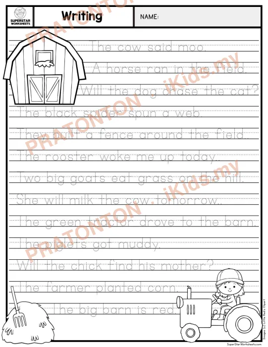 Pratonton muka 1 lembaran Latihan Bahasa Inggeris Tahun 1 — Bahasa Inggeris Tahun 1