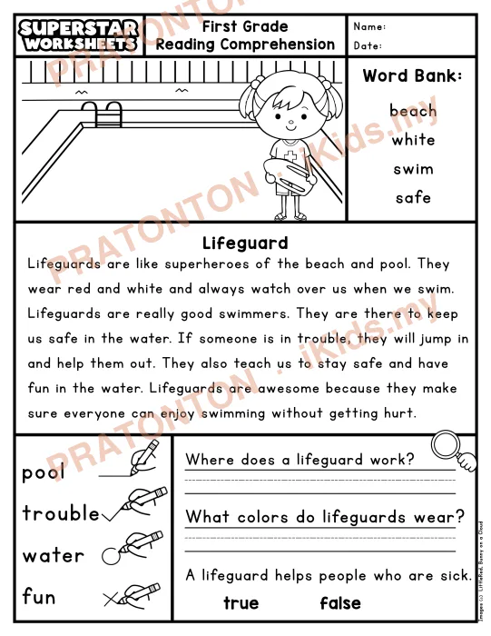 Pratonton muka 1 lembaran Latihan Bahasa Inggeris Tahun 1 — Bahasa Inggeris Tahun 1