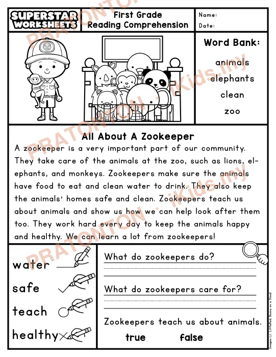 Pratonton muka 1 lembaran Latihan Bahasa Inggeris Tahun 1 — Bahasa Inggeris Tahun 1