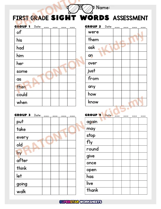 Pratonton muka 1 lembaran Latihan Bahasa Inggeris Tahun 1 — Bahasa Inggeris Tahun 1