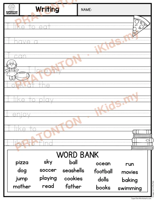 Pratonton muka 1 lembaran Latihan Bahasa Inggeris Tahun 1 — Bahasa Inggeris Tahun 1