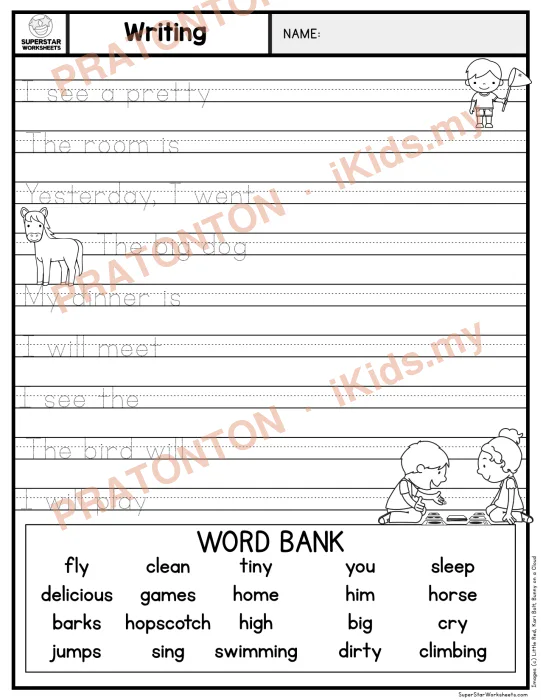 Pratonton muka 1 lembaran Latihan Bahasa Inggeris Tahun 1 — Bahasa Inggeris Tahun 1