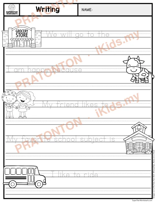 Pratonton muka 1 lembaran Latihan Bahasa Inggeris Tahun 1 — Bahasa Inggeris Tahun 1