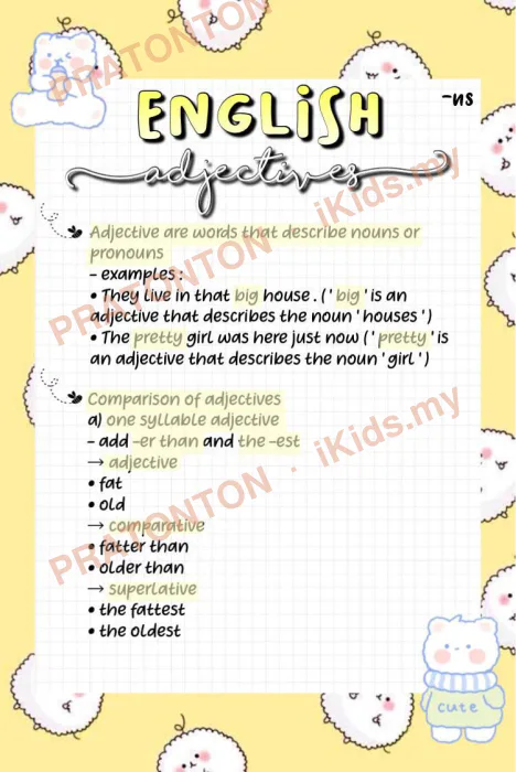 Pratonton muka 1 lembaran Latihan Bahasa Inggeris Tahun 1 — Bahasa Inggeris Tahun 1