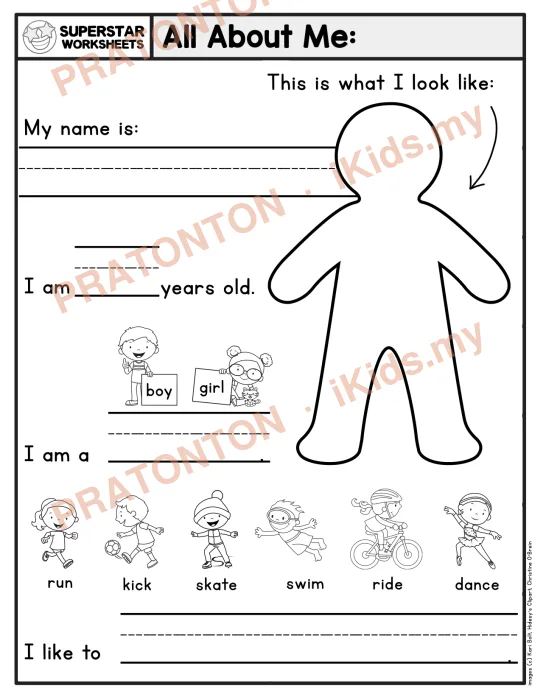 Pratonton muka 1 lembaran Latihan Bahasa Inggeris Tahun 1 — Bahasa Inggeris Tahun 1