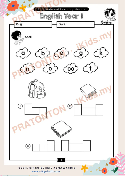 Pratonton muka 1 lembaran Latihan Bahasa Inggeris Tahun 1 — Bahasa Inggeris Tahun 1