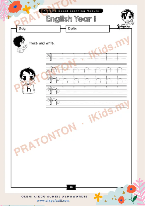 Pratonton muka 1 lembaran Latihan Bahasa Inggeris Tahun 1 — Bahasa Inggeris Tahun 1