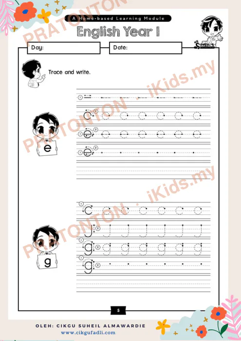 Pratonton muka 1 lembaran Latihan Bahasa Inggeris Tahun 1 — Bahasa Inggeris Tahun 1