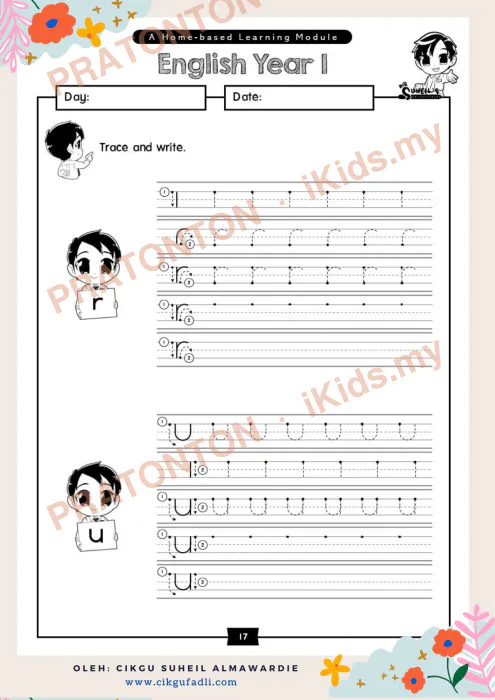Pratonton muka 1 lembaran Latihan Bahasa Inggeris Tahun 1 — Bahasa Inggeris Tahun 1
