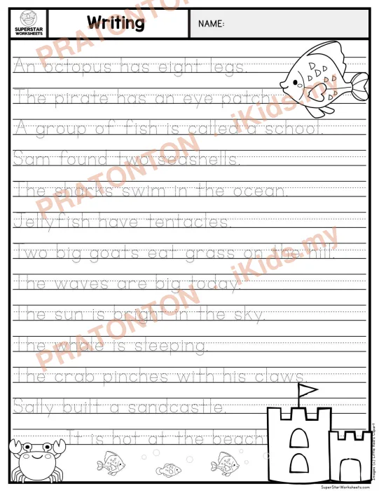 Pratonton muka 1 lembaran Latihan Bahasa Inggeris Tahun 1 — Bahasa Inggeris Tahun 1