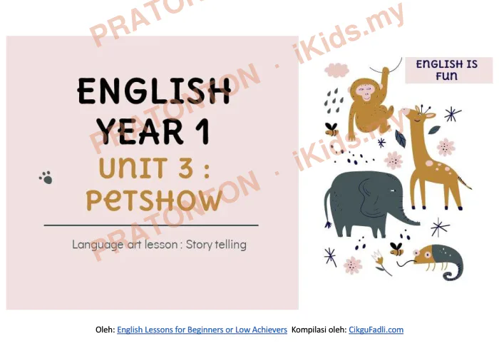 Pratonton muka 1 lembaran Latihan Bahasa Inggeris Tahun 1 — Bahasa Inggeris Tahun 1