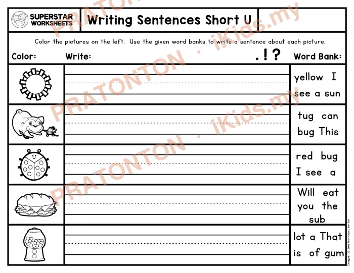 Pratonton muka 1 lembaran Latihan Bahasa Inggeris Tahun 1 — Bahasa Inggeris Tahun 1