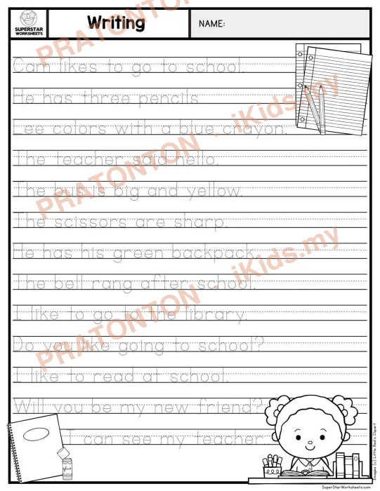 Pratonton muka 1 lembaran Latihan Bahasa Inggeris Tahun 1 — Bahasa Inggeris Tahun 1