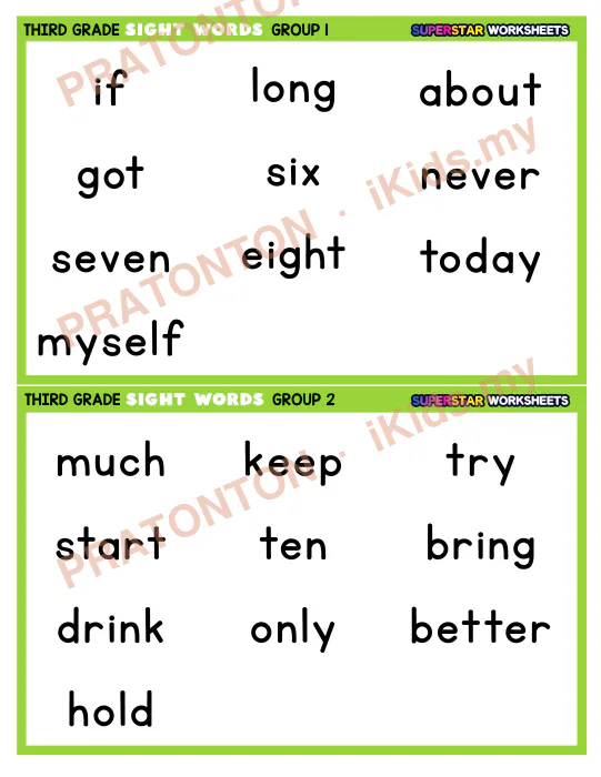 Pratonton muka 1 lembaran Latihan Bahasa Inggeris Tahun 1 — Bahasa Inggeris Tahun 1