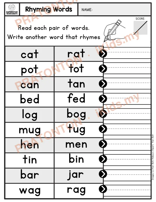 Pratonton muka 1 lembaran Latihan Bahasa Inggeris Tahun 1 — Bahasa Inggeris Tahun 1