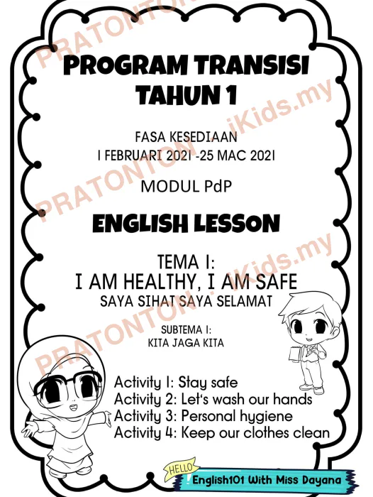 Pratonton muka 1 lembaran Latihan Bahasa Inggeris Tahun 1 — Bahasa Inggeris Tahun 1