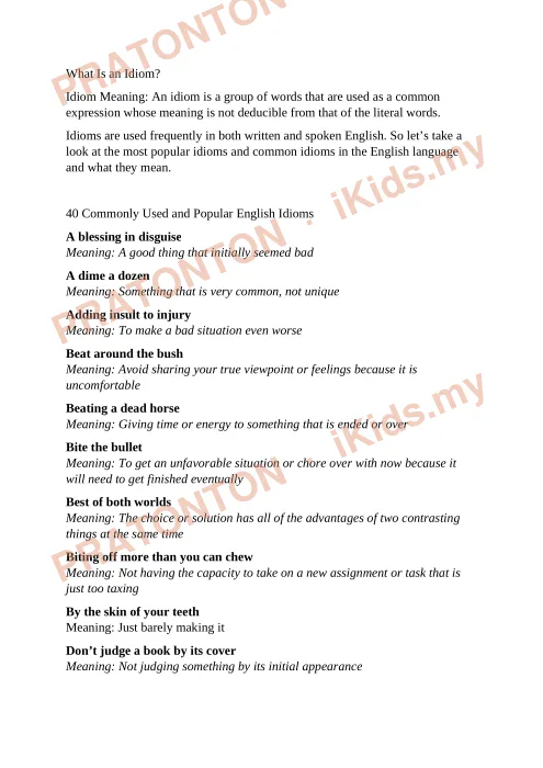 Pratonton muka 1 lembaran Latihan Bahasa Inggeris Tahun 1 — Bahasa Inggeris Tahun 1